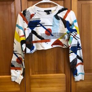 Upcycled Thrift Store Cropped Sweatshirt Size S